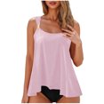thumbnail image 1 of Flowy Ruffle Tankini Swimsuits for Women Beach Summer 2 Piece High Waist Bathing Suits Pool Modest Swimwear Pink, XL, 1 of 7