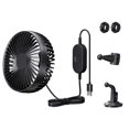thumbnail image 2 of veasfak USB Car Cooling Fan Adjustable for Sedan Backseat Dashboard Van Black, 2 of 9