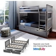 thumbnail image 3 of BEDSMART Solid Wood Twin Over Twin Bunk Bed With Storage | Gray, 3 of 7
