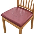 thumbnail image 4 of Qonioi Solid Color Brushed High Elastic Chair Cover, Waterproof Oil-Proof PU Leather Stretchable Slipcover, Durable Scratch-Resistant Universal Fit Seat Cover for Dining Chair Ottoman, 4 of 7