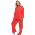 thumbnail image 3 of White Mark Women's Polka Dots Long Sleeve Button-Down Pajama Set, 3 of 5