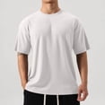 thumbnail image 2 of cfhntfmh Men's Muscle T Shirt Casual Short Sleeve Tops Ribbed Crewneck Slim Fit Workout Gym Solid Color Basic Tee Shirts, 2 of 5