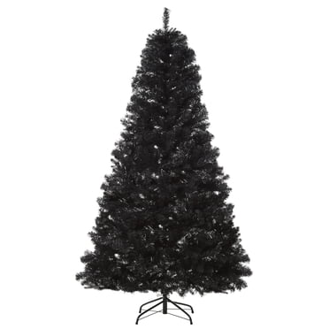 HOMCOM Arbre de Noël Artificiel de 7 Pi Décoration pour la Maison Ouverture Automatique, Noir