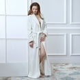 thumbnail image 3 of Gift TIMIFIS Women Hooded Plush Soft Robe Warm Fleece Bathrobe Warm Fleece Winter Robe, Long Soft Plush Cozy Spa, Resort & Hotel Bathrobe Bathrobe pring/Summer, 3 of 5