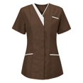 thumbnail image 1 of BVOFAR Women's Short Sleeve Scrub Tops 2025 V Neck Housekeeping Uniforms Nurse Work Uniform with Pockets, 1 of 3