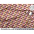 thumbnail image 2 of Soimoi Purple Heavy Canvas Fabric Gingham Check Decor Fabric Printed Yard 58 Inch Wide, 2 of 5