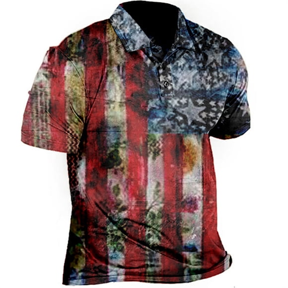 FhsagQ Men's Shirts Shirts for Men Assless Super Fit Men'S Patriotic Performance Independence Day Flag Classic Fit Shirt Men Shirts Trunks Comfortsoft Mens Shirts Tops No Fly Red XXL