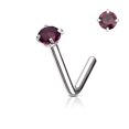 thumbnail image 2 of Clou d'Anneau Nasal en Forme de L en Acier Chirurgical Vis Perçage 3 mm Ensemble Gemme CZ 20 g 18 g 6 mm, 2 of 10