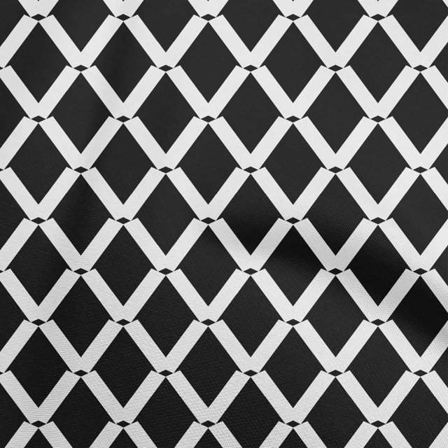oneOone Polyester Spandex Black Fabric Geometric Sewing Craft Projects Fabric Prints By Yard 56 Inch Wide