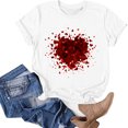 thumbnail image 1 of TIMIFIS T-Shirts pour Femmes de la Saint-Valentin Été Décontracté Manches Courtes Col Rond T-Shirts Mode T-Shirt Imprimé Cœur d'Amour, 1 of 4
