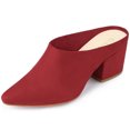 thumbnail image 1 of BLISSFUL STEP Mules à Talon Bloc à Enfiler à Bout Pointu pour Femmes, 1 of 7