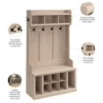 thumbnail image 3 of Woodland 40W Hall Tree & Shoe Bench w/ Shelves in White Maple - Engineered Wood, 3 of 5