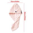 thumbnail image 3 of Bonnet de Douche de Luxe pour Femmes Réutilisable et Imperméable, Bonnet en Velours pour Cheveux Secs, Bonnet de Shampooing et de Douche pour Femmes, Bonnet pour Cheveux Secs à Double Couche en Velours Corail, 3 of 4