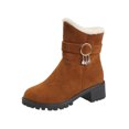 thumbnail image 2 of Bottes pour Femmes Mode Chic Femmes Chaussures de Couleur Unie Décontractées Chaudes Bottines d'Hiver Chaussures en Liquidation, 2 of 9