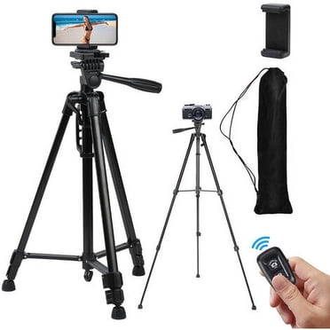 Support Trépied à Hauteur Extensible pour Téléphone et Appareil Photo, Alliage d'Aluminium, Angles Réglables à 360° pour Usage Polyvalent