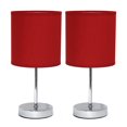 thumbnail image 1 of Simple Designs Chrome Mini Basic Table Lamp with Fabric Shade 2 Pack Set, 1 of 4
