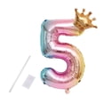 thumbnail image 1 of serony Party Balloon with Gradient Color Birthday Party Decor Aluminum Foil Balloon 32 Inch, Number 5, 1 of 7