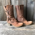 thumbnail image 1 of LSLJS Bottes à Lacets Mode pour Femmes Rétro Western Cowboy Bottes en Tricot Décontractées Chaudes à Talons Bas Bottes Mi-Mollet, Bottes Plates pour Femmes, Bottes pour Femmes, 1 of 5