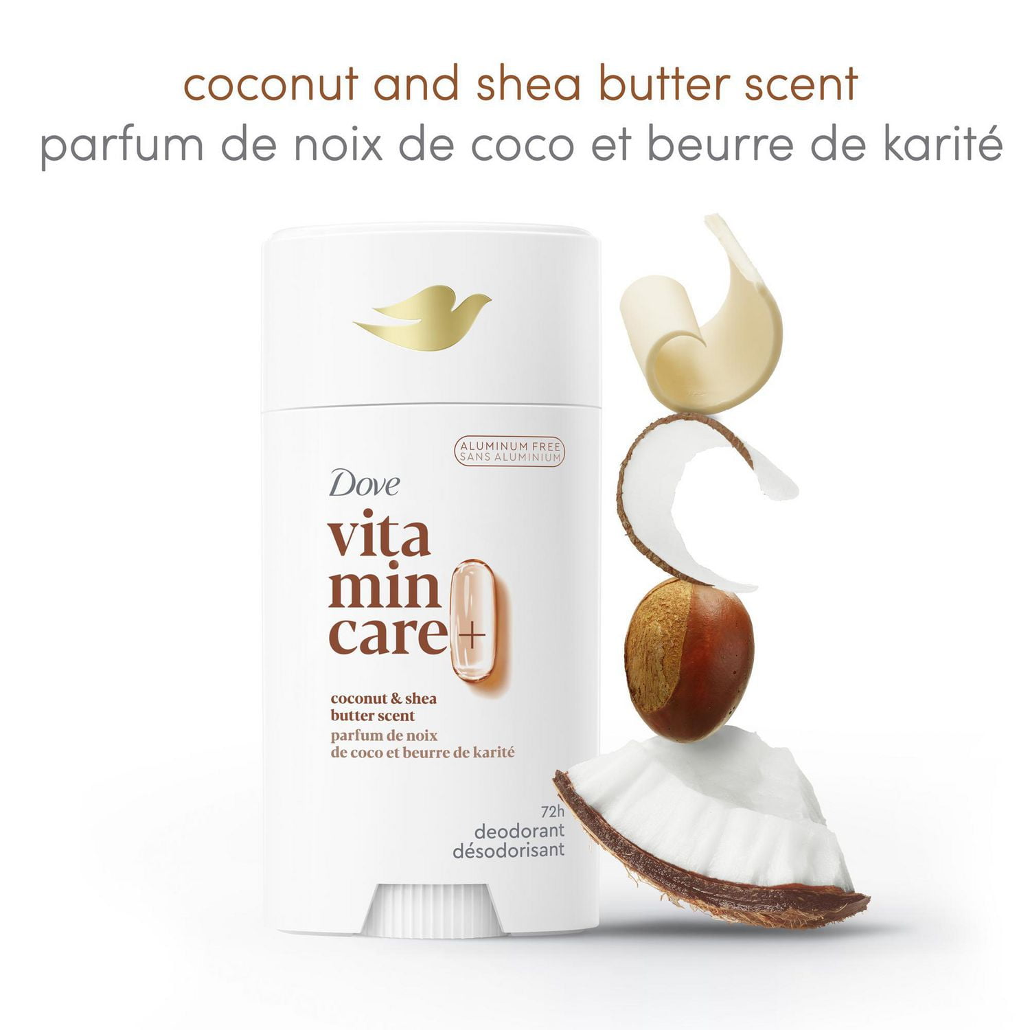 Désodorisant en Bâton Dove Vitamin Care+ parfum de noix de coco et beurre de karité