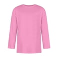 thumbnail image 2 of Hiiyo T-Shirt pour Homme Grande Taille Confortable Uni à Manches 3/4, Rose, 2 of 6