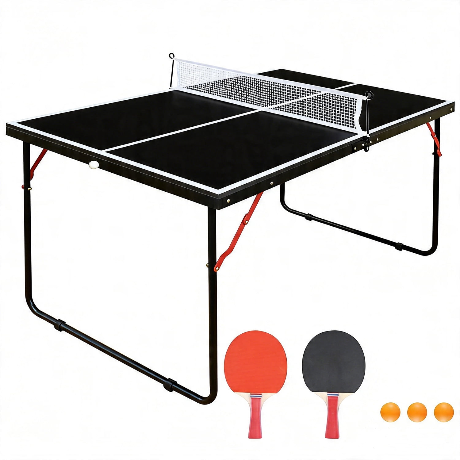 Mdf Tech Noble House 4.5FT Foldable Table Tennis Table with Net & 2 Bats,MDF ...