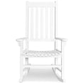 thumbnail image 1 of Giantex Wooden Rocking Chair, Slatted High Back Wood Rocker, White, 1 of 10