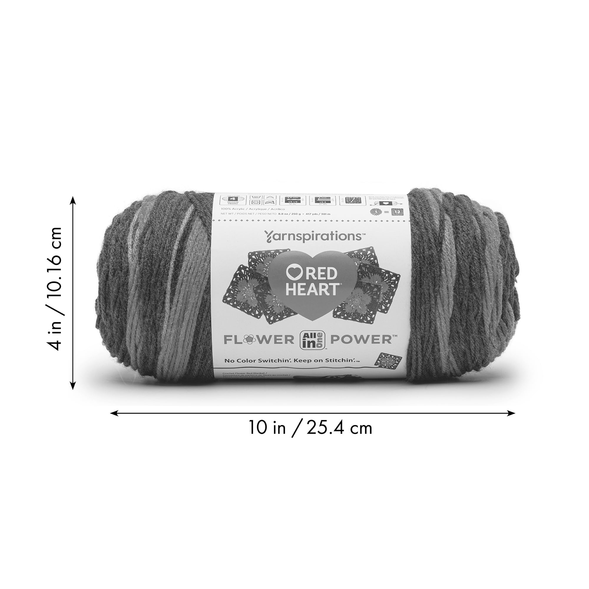 Red Heart® All In One Flower Power™ Fil acrylique peigné n° 4 (moyen), 8,8 oz/250 g, 417 yards