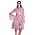 thumbnail image 1 of Moomaya Robe d'Été Fluide à Manches Longues Imprimée pour Femmes, Longueur Genou, Évasée, 1 of 6