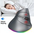 thumbnail image 2 of Wireless Vertical Mouse Adjustable DPI 2.4GHz Wireless Mouse Ergonomic Gaming Mouse Dual Modes Connection Mice High Precision Mice Portable Mouse For PC Laptop Computer grey, 2 of 5