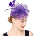 thumbnail image 2 of Bandeau en Maille à Fleurs pour Femmes, Rubans, Cocktail, Thé, Chapeau, Accessoire pour Cheveux, Pince à Cheveux, 2 of 9