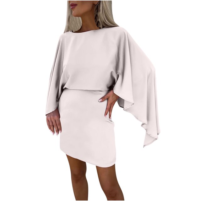Gspmoly Robes d'Été pour Femmes 2025, Robe Raglan en Satin au Style Élégant pour Femmes, Robes d'Été pour Femmes Économies d'Été