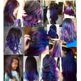 thumbnail image 4 of Mèches de Fête Princesse 21 Pieds' Turquoise, Extensions de Cheveux Colorées à Clipser/à Enfiler pour Filles Américaines et Enfants, Pièces de Perruque - Bleu + Violet Raisin, 4 of 7