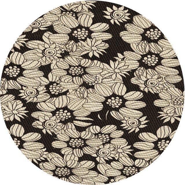 Ahgly Company Tapis d'Intérieur Lavables en Machine, Ronds, Transitionnels, Kakis, Ronds de 6'