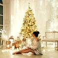 thumbnail image 4 of Gymax 6 FT Pre-Lit Christmas Tree Snow Flocked Hinged Pine Tree w/ Metal Stand, 4 of 10