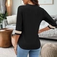 thumbnail image 4 of HVOBTTY Chemises Confortables à Manches Longues pour Femmes, Veste de Complet Décontractée Unie pour Femmes Noire, TTTG, 4 of 5