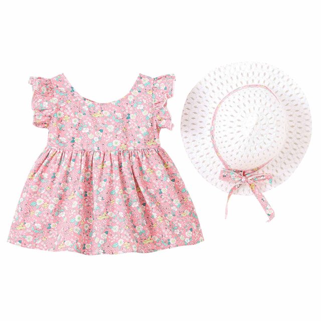 LOVZFMLL Summer Toddler Girls Short Sleeve Dress Pattern With Short Sleeves Skirt