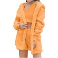 thumbnail image 1 of XZNGL Hauts pour Femmes à Manches Longues Hauts à Manches Longues pour Femmes Pyjama en Peluche Uni pour Femmes à Capuche Ensemble Trois Pièces à Manches Longues Hauts pour Femmes à Manches Longues Hauts pour Femmes à Manches Longues, 1 of 6