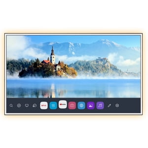 Soulaca 43 pouces intelligents webOS Miroir TV avec LED lampe 4K Décoration de salon de maquillage d'écran intégré ATSC Écran de miroir de chasse à la commande vocale