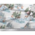 thumbnail image 3 of Soimoi White Georgette Viscose Fabric Animals & Pine Tree Print Fabric by the Yard 42 Inch Wide, 3 of 5