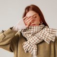 thumbnail image 3 of XZNGL Femme Mode Hiver Chaud Doux Décontracté à Franges Imprimé Pied-de-Poule Cache-Couche, 3 of 8