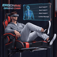 thumbnail image 3 of Achilles Hero Elite Pro Gaming Chair, Computer Chair with Footrest and Lumbar Support, Height Adjustable Gaming Chair with 360°-Swivel Seat and Headrest,  Red, 3 of 6