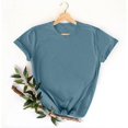 thumbnail image 3 of Baberdicy T-Shirts à Manches Courtes Décontractés Unis Amples à Col Ras du Cou pour Femmes Bleu TTG, 3 of 7