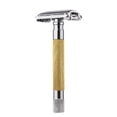 thumbnail image 1 of Amdohai 1PC Double Edge Safety Razor with Long Natural Rotatable Handle Shaving Razor Alloy Scalloped Bar Double Edge Safety Razor Shaving Open Comb Head for Men Barber Male Home Use Shaving Tools, 1 of 6