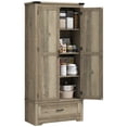 thumbnail image 1 of HOMCOM 69" Tall Kitchen Storage Cabinet with Adjustable Shelves, Grey, 1 of 10