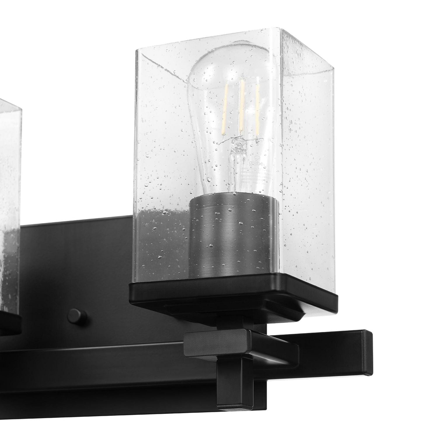 3-Piece Matte Black Powder Room Set with 13" 2-Light Vanity Fixture, 91007982