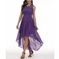 thumbnail image 4 of Fridja Robe de Demoiselle d'Honneur en Dentelle Florale Sans Manches Formelle de Mariage Maxi Robe, 4 of 9