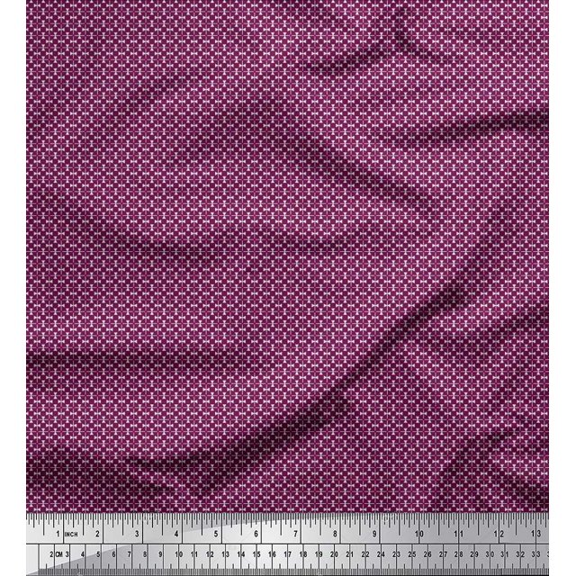 Soimoi Polyester Crepe Fabric Triangle & Art Geometric Print Fabric by The Yard 42 Inch Wide