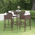 thumbnail image 1 of vidaXL 5 Piece Garden Bar Set with Cushions Poly Rattan Brown, 1 of 5
