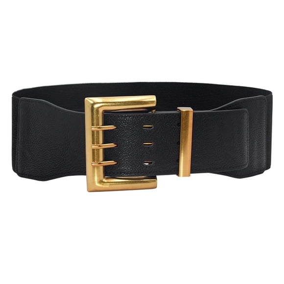 Belt Women's Fashion Wild Wide Waistband Elastic Stretch Dress Waist Belt Buckle Band Belt