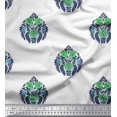 thumbnail image 1 of Soimoi Modal Satin Fabric Leaves & Floral Block Print Sewing Fabric Yard 42 Inch Wide, 1 of 3